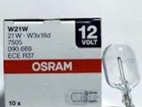 Bec W21W 12V, 21W, bec fara soclu, producator OSRAM