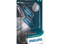 Bec W5W PHILIPS 99ZB325P, 12V, 5W, X-tremeVision Pro150, cu pana 150% mai multa lumina, W2.1x9.5d, ECE, 2 buc.