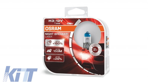Becuri Auto Halogen compatibil cu far Osram Night Breaker Laser H3 12V 55W