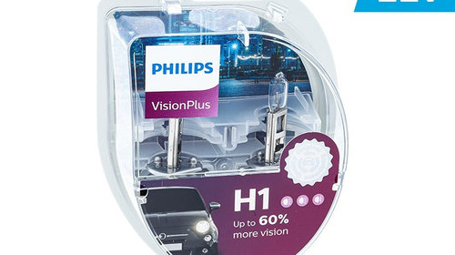 Becuri Philips H1 12v 55w P14,5s Visionplus +