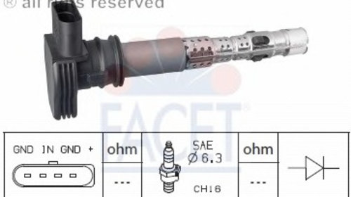 Bobina de inductie 9 6326 FACET pentru Vw Eos