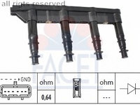 Bobina inductie 9 6383 FACET pentru Peugeot 206 CitroEn C3 Peugeot 307 CitroEn C4 Peugeot 1007 Peugeot 207 CitroEn C2