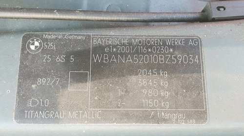 Bobina inductie BMW E60 2003 4 usi 525 benzina