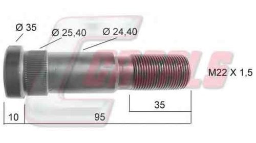 Bolt roata DAF F 1600 RENAULT 5010457733