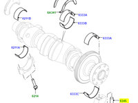 Bolt/ surub palier motor 2.0 Ingenium AJ200 Discovery Sport / RR Velar Original Land Rover