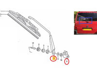 Brat stergator luneta VW Transporter (T4)/Caravelle/Multivan, 07.1990-03.2003, Versiune Cu Haion, Spate, cu lamela stergator 400 mm, Aftermarket