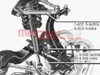 Brat, suspensie roata AUDI A4 Cabriolet (8H7, B6, 8HE, B7) (2002 - 2009) METZGER 58009611 piesa NOUA