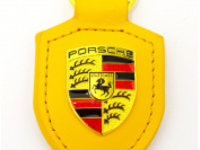 Breloc Premium piele compatibil Porsche galben