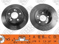 Brembo set 2discuri frana spate cu r278mm pt mercedes