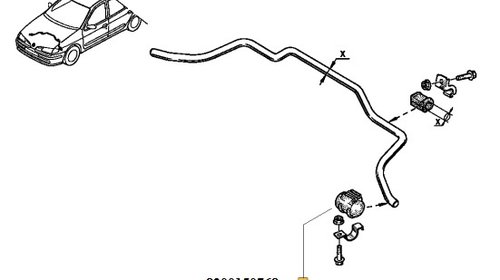 BUCSA BARA STABILIZATOARE FATA RENAULT MEGANE
