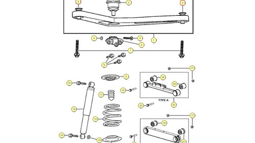 Bucsa / Bucsi la Brat superior suspensie spate JEEP CHEROKEE/LIBERTY 2.4-3.7 09.01-08.07