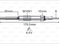 Bujie incandescenta (345247 VALEO) HOLDEN,OPEL,VAUXHALL