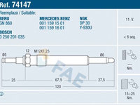 Bujie incandescenta (74147 FAE) MERCEDES-BENZ