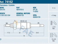 Bujie incandescenta (74162 FAE) FIAT,LANCIA