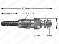 Bujie incandescenta AUDI 90 (8C, B4), VW ATLANTIC I (16), AUDI 500 (43, C2) - DELPHI HDS343