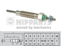 Bujie incandescenta J5715004 NIPPARTS pentru Mitsubishi Delica Mitsubishi L Mitsubishi L300 Mitsubishi Montero Mitsubishi Pajero Mitsubishi Pajeroshogun Mitsubishi Shogun Mitsubishi Chariot Mitsubishi Nimbus Mitsubishi Space Mitsubishi Galant Mitsubishi