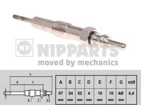 Bujie incandescenta N5711035 NIPPARTS pentru Nissan Cube Nissan Nv200 Nissan Note