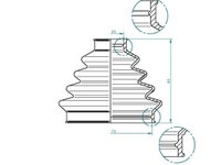 Burduf cauciuc articulatie planetara 190963 SPIDAN pentru Opel Commodore CitroEn Xm Peugeot 605 Mitsubishi Galant Mitsubishi Montero Mitsubishi Pajero Mitsubishi Pajeroshogun Mitsubishi Shogun Toyota Carina Mazda Rx Mazda Mx-6 Mazda 6 Honda Ballade H