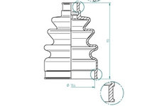 Burduf cauciuc articulatie planetara 190973 SPIDAN pentru Alfa romeo 33 Alfa romeo Arna Renault Gran Renault Megane Opel Kadett Opel Rallye Ford Fiesta Audi 100 Audi 500 Audi 200 Audi 80 Ford Escort Vw Golf Vw Rabbit Renault 21 Renault Express Renault