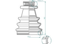 Burduf cauciuc articulatie planetara 190977 SPIDAN pentru Vw Eurovan Vw Transporter Renault Super Renault 9 Renault Alliance Renault 11 Renault Encore Renault 19 Renault 21 Renault Express Renault Extra Renault Rapid Peugeot 306 Renault Megane Peugeot