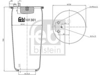 Burduf suspensie pneumatica 101301 FEBI BILSTEIN pentru Volvo S40 Nissan Dualis Nissan Qashqai Skoda Favorit Vw Caravelle Vw Transporter Vw Vanagon Vw Cc Vw Passat Vw Beetle Vw Novo Vw Jetta Vw Vento Man Tga Man Tgx Man Tgs Man Tgm