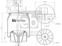 Burduf suspensie pneumatica 101722 FEBI BILSTEIN pentru Bmw Z4 Iveco Eurotech Iveco Eurostar Iveco Stralis