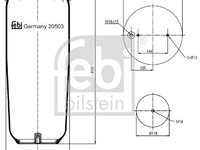 Burduf suspensie pneumatica 20503 FEBI BILSTEIN pentru Bmw Seria 7 Vw Jetta Vw Vento Vw Passat Volvo 760