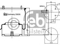 Burduf suspensie pneumatica 20836 FEBI BILSTEIN pentru Volvo V90 Nissan Murano Skoda Praktik Skoda Roomster Bmw Seria 5 Volvo V50