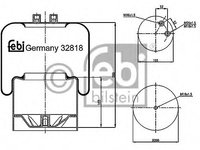 Burduf suspensie pneumatica 32818 FEBI BILSTEIN pentru Mercedes-benz Actros Mercedes-benz Atego Mercedes-benz Econic Mercedes-benz Axor