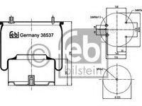 Burduf suspensie pneumatica 38537 FEBI BILSTEIN pentru Volvo V90 Nissan Murano