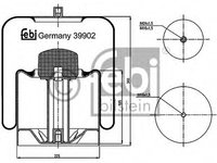 Burduf suspensie pneumatica 39902 FEBI BILSTEIN pentru Mercedes-benz Actros Mercedes-benz Atego Mercedes-benz Axor