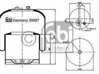 Burduf suspensie pneumatica 39987 FEBI BILSTEIN pentru Mercedes-benz Atego Mercedes-benz Axor Mercedes-benz Actros