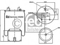 Burduf suspensie pneumatica 40289 FEBI BILSTEIN pentru Volvo V90