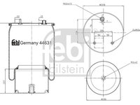 Burduf suspensie pneumatica 44631 FEBI BILSTEIN pentru Volvo V90 Bmw Seria 5