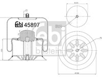 Burduf suspensie pneumatica 45897 FEBI BILSTEIN pentru Mercedes-benz Actros Mercedes-benz Axor