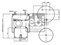 Burduf, suspensie pneumatica DAF 85 CF, DAF CF 75, DAF CF 85 - FEBI BILSTEIN 38607