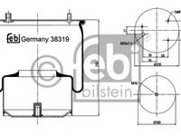 Burduf, suspensie pneumatica DAF 85 CF, DAF CF 75, DAF CF 85 - FEBI BILSTEIN 38319