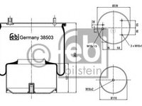 Burduf, suspensie pneumatica DAF CF 75 (2001 - 2013) Febi Bilstein 38503