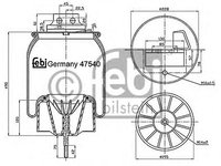 Burduf, suspensie pneumatica IVECO EuroTech MP (1992 - 2016) Febi Bilstein 47540