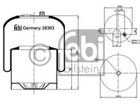 Burduf, suspensie pneumatica MERCEDES ATEGO 2 (2004 - 2016) Febi Bilstein 38363