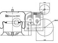 Burduf, suspensie pneumatica MERCEDES-BENZ ACTROS (1996 - 2002) FEBI BILSTEIN 39854