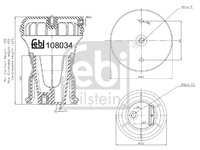 Burduf, suspensie pneumatica puntea spate (108034 FEBI BILSTEIN) IVECO