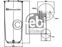 Burduf, suspensie pneumatica SCANIA 4 - series (1995 - 2004) Febi Bilstein 20503