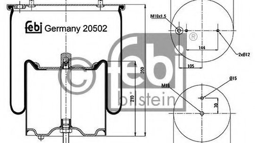 Burduf, suspensie pneumatica SCANIA P,G,R,T -