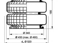 Burduf, suspensie pneumatica VOLVO FL 10, VOLVO FL 7 - PE Automotive 084.027-10A