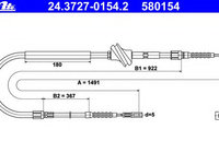 Cablu 24 3727-0154 2 ATE pentru Audi 100 Audi A6