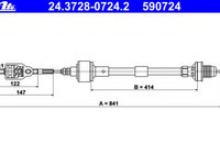 Cablu 24 3728-0724 2 ATE pentru Opel Corsa Opel Vita