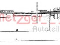 Cablu acceleratie OPEL ASTRA F (56_, 57_), OPEL ASTRA F Cabriolet (53_B), OPEL ASTRA F hatchback (53_, 54_, 58_, 59_) - METZGER 11.1242