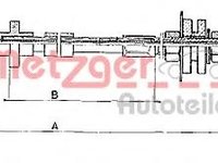 Cablu acceleratie VW ATLANTIC I (16), VW PASSAT (3A2, 35I), VW PASSAT Variant (3A5, 35I) - METZGER 10.090