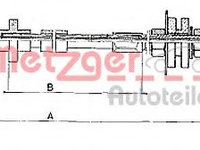 Cablu acceleratie VW JETTA   (16) (1978 - 1987) METZGER 10.090